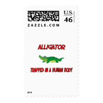 Alligator trapped in a human body postage by AnimalShirts Alligator trapped in a human body postage