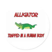 Alligator trapped in a human body stickers by AnimalShirts Alligator trapped in a human body stickers