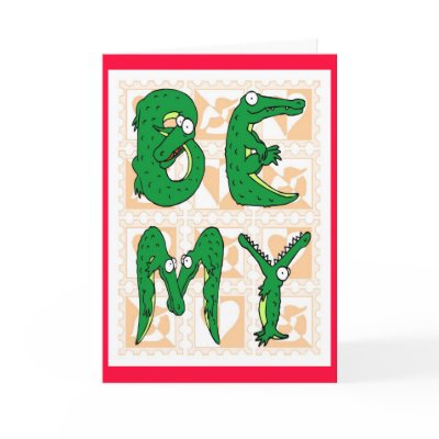 Alligator Valentine Greeting Cards by figstreetstudio