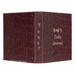 Alligator Wine Leather Print Design Avery Binder