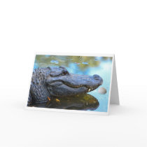 Alligator With Golfball Card by GrandmaDee Alligator With Golfball Card
