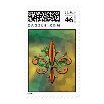 Alligators & Fleur-de-lis Stamp