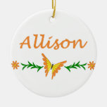 Allison (Orange Butterfly) Christmas Tree Ornaments