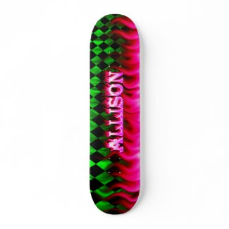 Pink Flames skateboard deck