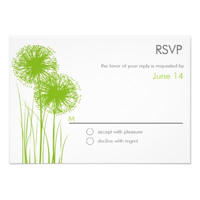 Allium in Grass Reply Card RSVP Custom Invite