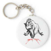 Allosaur "Bite Me" Button Keychain