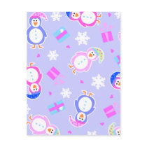 allover penguins with presents postcards by margaret40 allover penguins with presents postcards