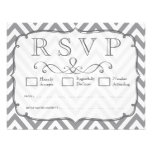 Alloy Gray & White Chevron Wedding RSVP Cards