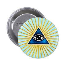 Allsehendes eye of God, pyramid, freemason Pinback Buttons