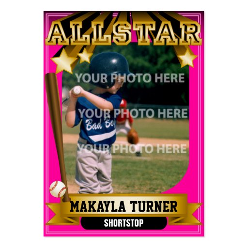 ALLSTAR Pink Custom Baseball Card Business Card