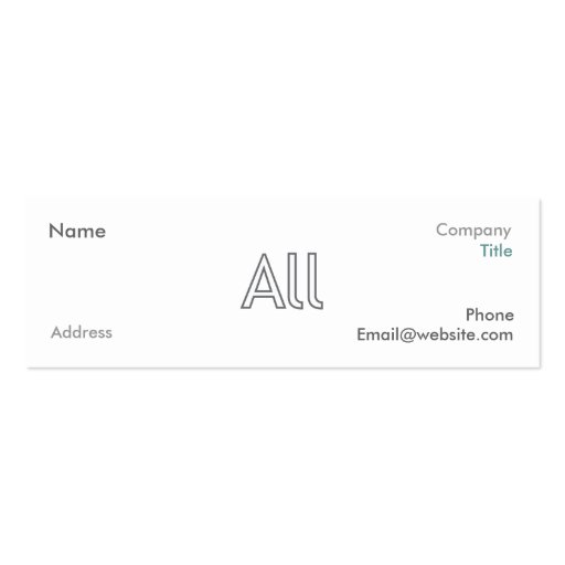 AllStruck style brand business cards (mini) (front side)