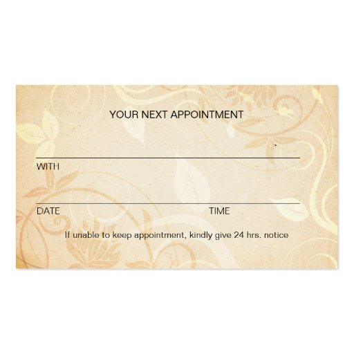 Alluring Curves Spa Appointment Business Card (back side)