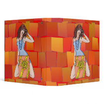 Alluring Girl With Gift 3 Ring Binders