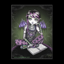 Ally Bat Winged Emo Ipod Fairy Postcard