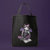 "Ally" Emo School Girl Fairy Art Canvas Tote Bag bags