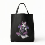 "Ally" Emo School Girl Fairy Art Canvas Tote Bag