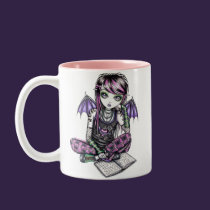 "Ally" Emo School Girl Fairy Art Mug mugs