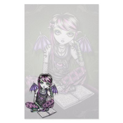 "Ally" Emo School Girl Fairy Art Stationery by mykajelina
