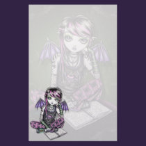 "Ally" Emo School Girl Fairy Art Stationery