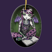 "Ally" Emo School Girl Fairy Ornament
