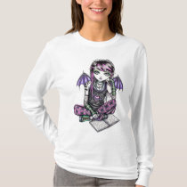 myka, jelina, ally, emo, reading, school, study, gothic, kids, pink, plaid, cute, tattoo, fae, fairy, faerie, faery, fairies, sunset, water, faeries, nymphs, sprites, Shirt with custom graphic design