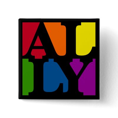 Ally Pop Square Black Button by jamieco