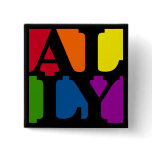 Ally Pop Square Black Button