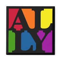 Ally Pop Square Black Magnet