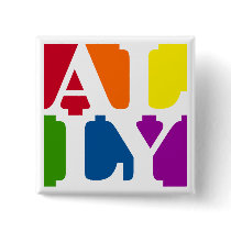 Ally Pop Square White Button