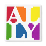 Ally Pop Square White Magnet