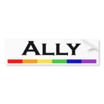 Ally Pride Bumper Sticlker bumper stickers by PrideDEPOT Ally Pride Bumper Sticlker bumper stickers
