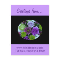 Alma Blooms Purple Bouquet Postcards