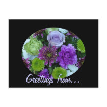 Alma Blooms Purple Bouquet Post Cards