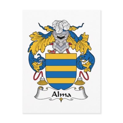 Alma Family Crest Postcard by coatsofarms