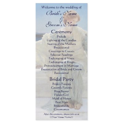 Alma Tadema's Ask Me No More Wedding Program Rack Card Template by MasterpieceCafe