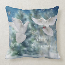 Almohada de las palomas de las Felices Navidad