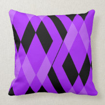 Almohada de tiro decorativa púrpura y negra