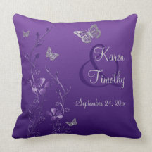 Almohada floral del recuerdo de la mariposa gris p