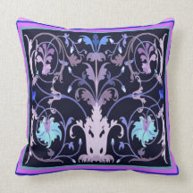 Almohada floral negra gráfica de MoJo del american
