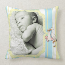 Almohada neutral del recuerdo del bebé de la cigüe
