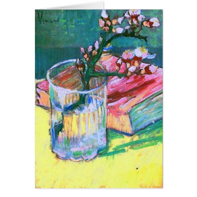Almond Branch in Glass, Book, Vincent van Gogh Greeting Card