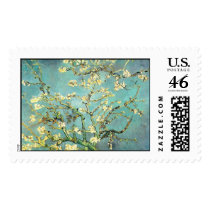 Almond Branches In Bloom, Vincent Van Gogh postage by masterpiecesofart Almond Branches In Bloom, Vincent Van Gogh postage