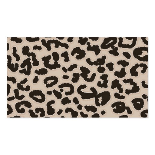 Almond Color Leopard Animal Print; Personalized Business Card Template (back side)