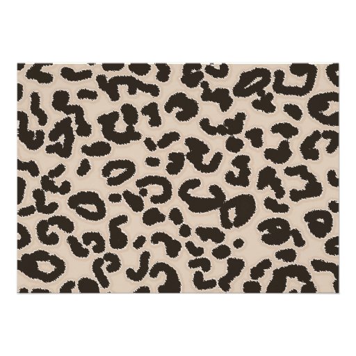 Almond Color Leopard Animal Print; Personalized Personalized Invites