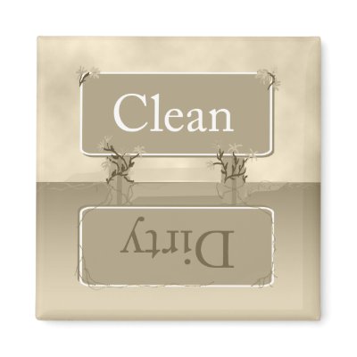 Almond Dirty Clean Dishwasher Magnet by Heard_