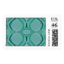 almost circle tuquoise postage