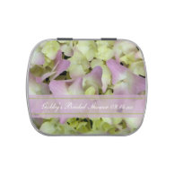 Almost Pink Hydrangea Bridal Shower Favor Jelly Belly Candy Tin