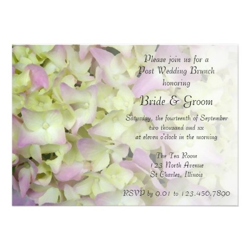 Almost Pink Hydrangea Post Wedding Brunch Invite
