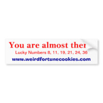almost there (bumper sticker) bumper stickers