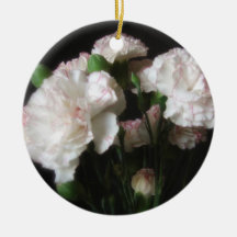Almost White Carnations 3 Ornament